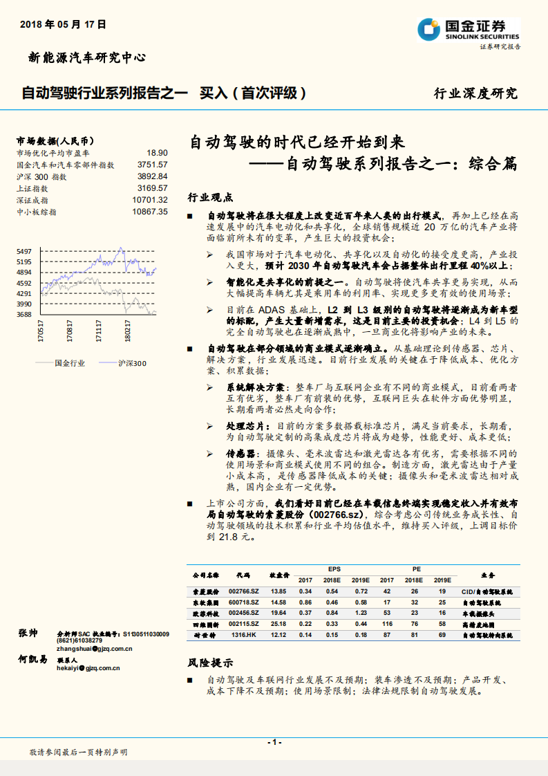 自动驾驶系列报告之一：综合篇：自动驾驶的时代已经开始到来.pdf 第1页