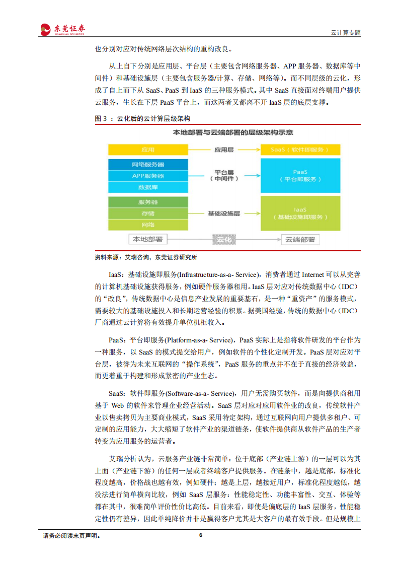 云计算专题：IaaS层已现规模效应，SAAS层续存率是基石.pdf 第6页