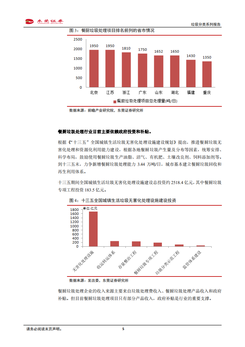 垃圾分类系列报告一：餐厨垃圾处理市场扩容在望.pdf 第5页