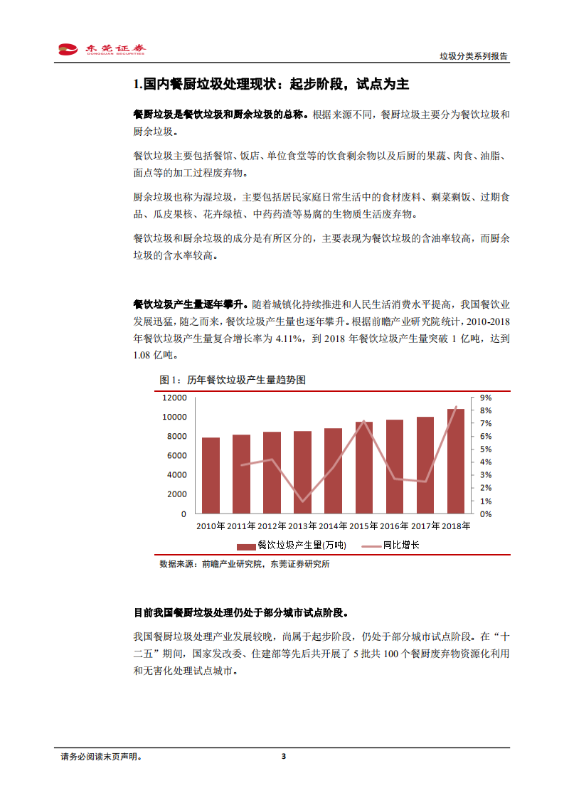 垃圾分类系列报告一：餐厨垃圾处理市场扩容在望.pdf 第3页