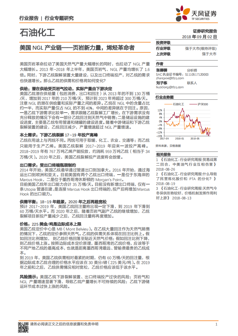 美国NGL产业链：页岩新力量，烯烃革命者.pdf 第1页
