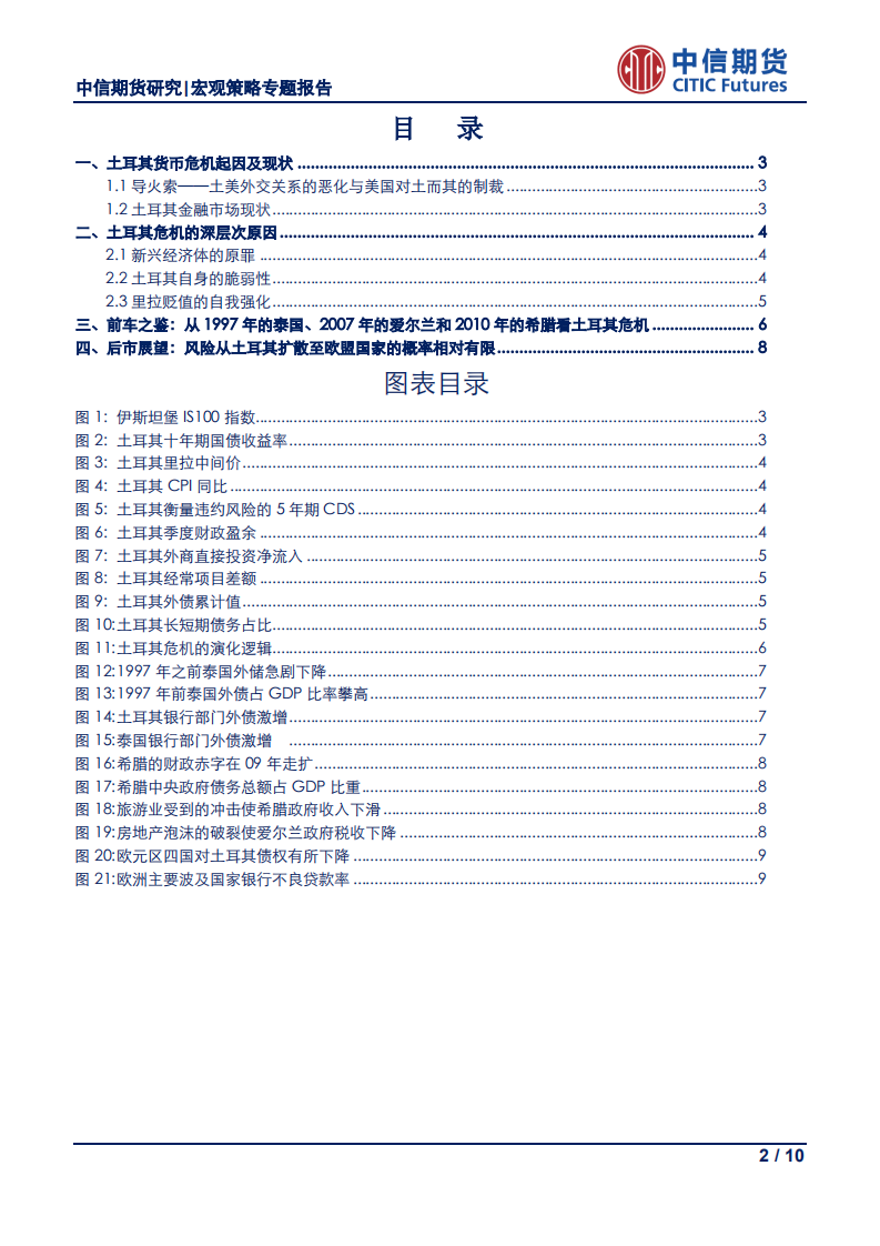 土耳其货币危机现状分析及展望：内外交困终致危机爆发，风险扩散性尚且有限.pdf 第2页