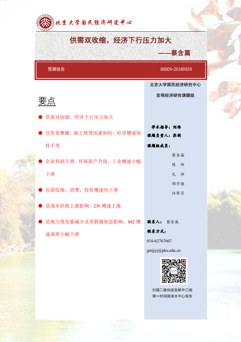 宏观经济研究：供需双收缩，经济下行压力加大.pdf 第1页