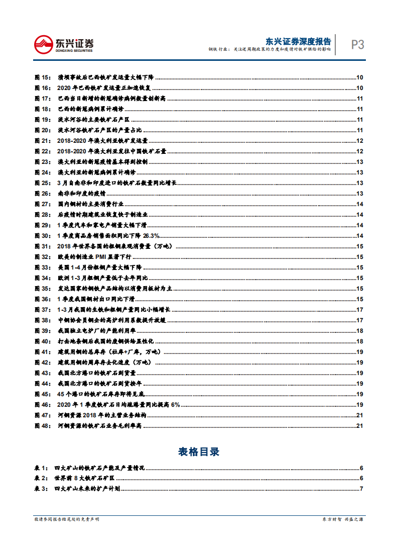 疫情冲击下的钢铁市场展望：关注逆周期政策的力度和疫情对铁矿供给的影响.pdf 第3页