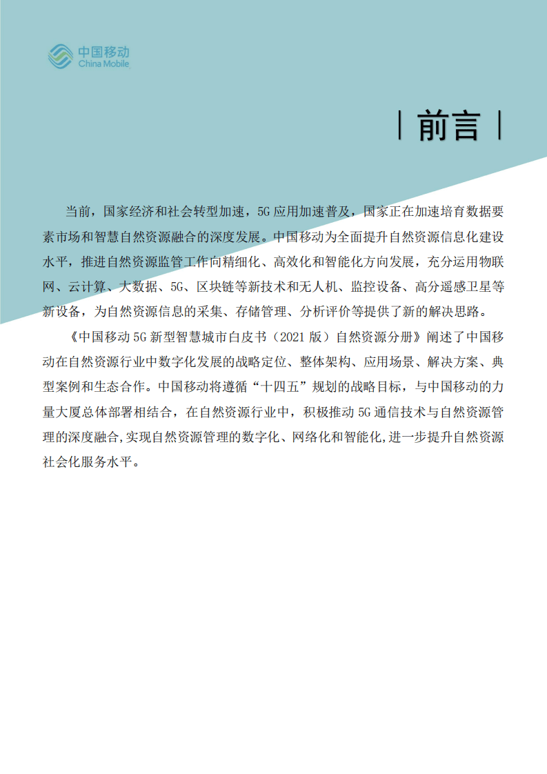 中国移动5G新型智慧城市白皮书（2021版）- 自然资源数字化分册.pdf 第2页