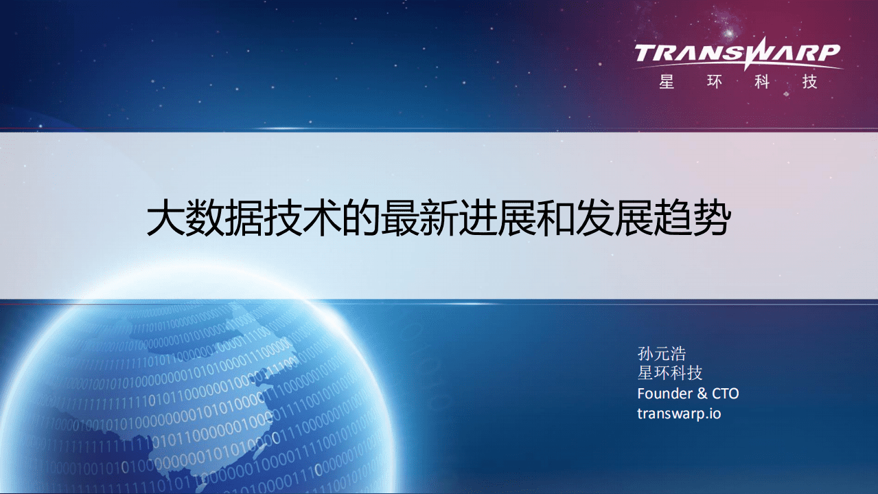 星环科技：大数据技术的最新进展和发展趋势.pdf 第1页