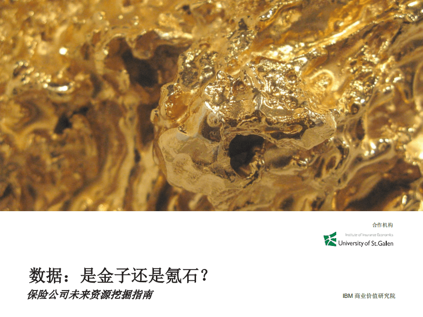 IBM：2018保险公司未来资源挖掘指南&mdash;&mdash;数据：是金子还是氪石？.pdf 第1页