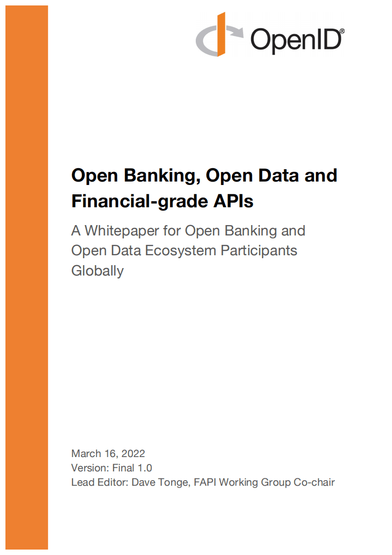 OpenID：基金会发布开放银行白皮书（英文版）.pdf 第1页