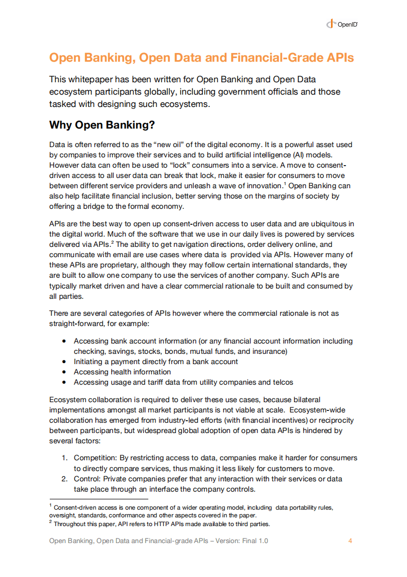 OpenID：基金会发布开放银行白皮书（英文版）.pdf 第4页