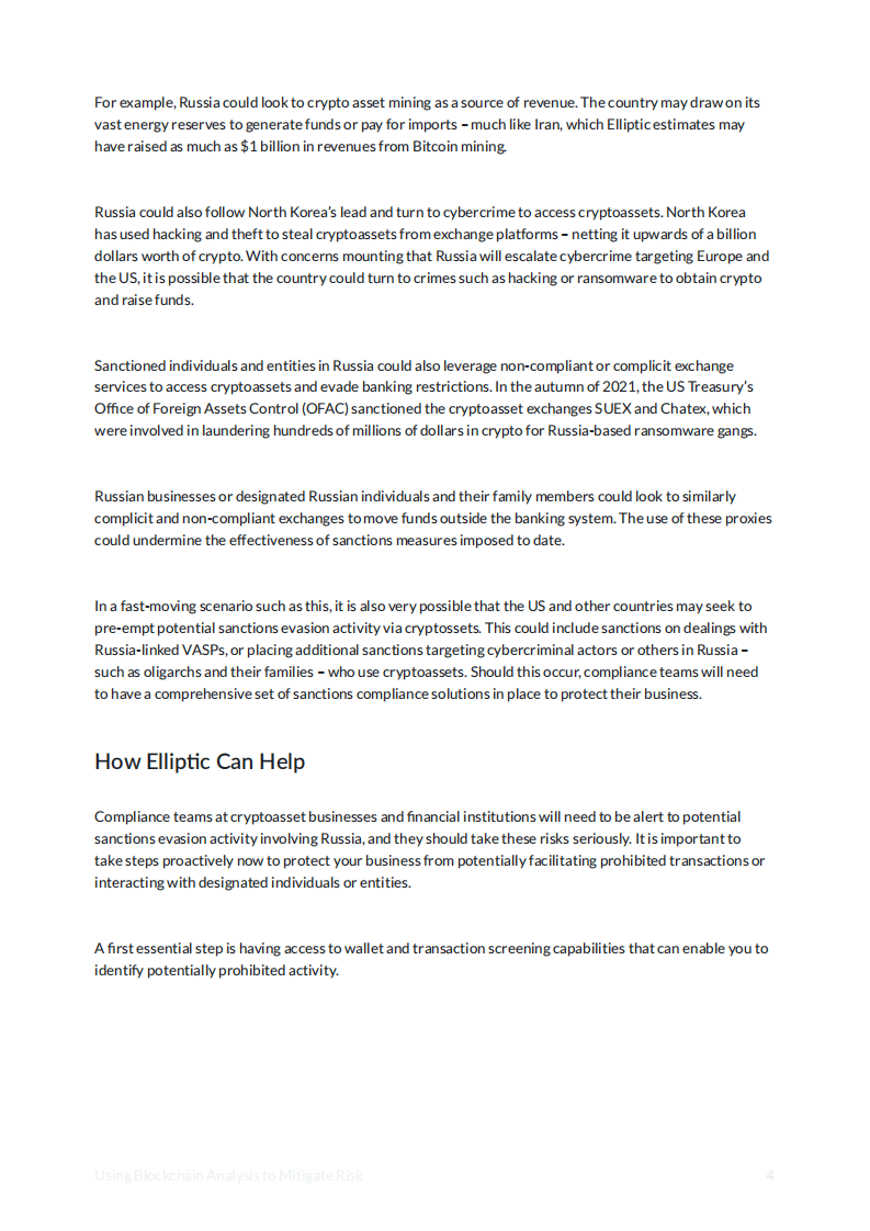 elliptic：2022年加密货币的制裁合规性-利用区块链分析降低风险（英文版）.pdf 第4页