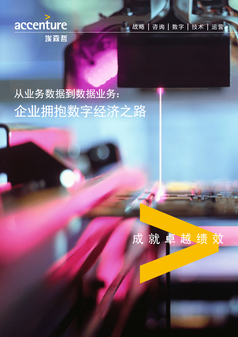 埃森哲：2016从业务数据到数据业务：企业拥抱数字经济之路.pdf 第1页