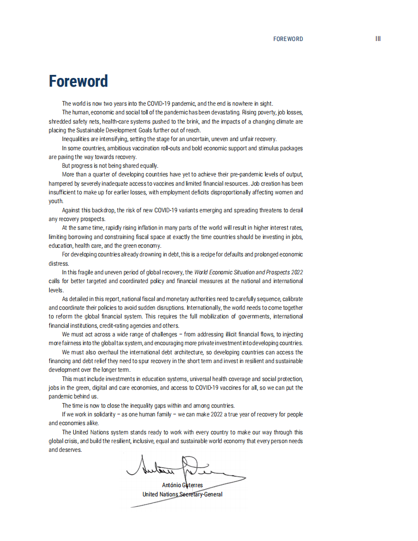 联合国经济&DESA&贸发会议：2022年世界经济形势与展望（英文版）.pdf 第4页