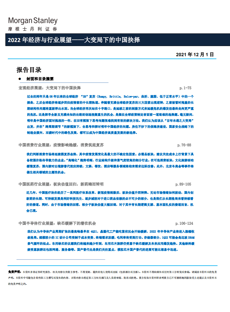 摩根士丹利：2022年经济与行业展望——大变局下的中国抉择.pdf 第2页