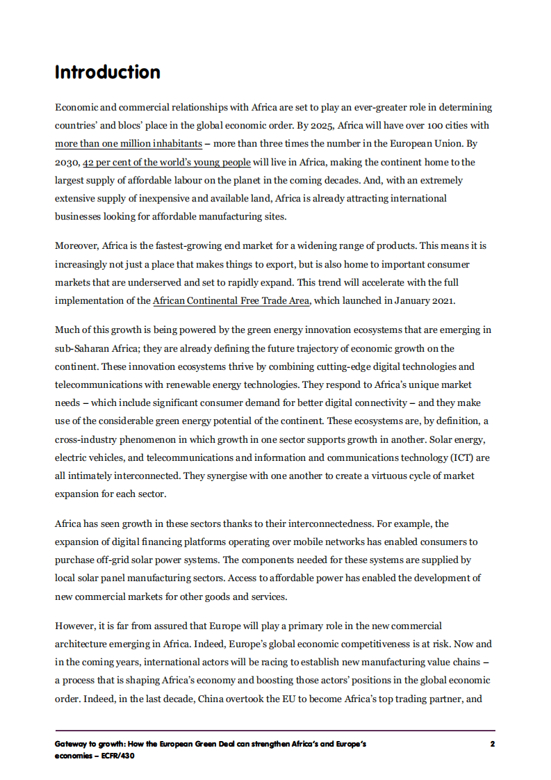 欧洲对外关系委员会：欧洲绿色协议如何加强非洲和欧洲经济（英文版）.pdf 第2页