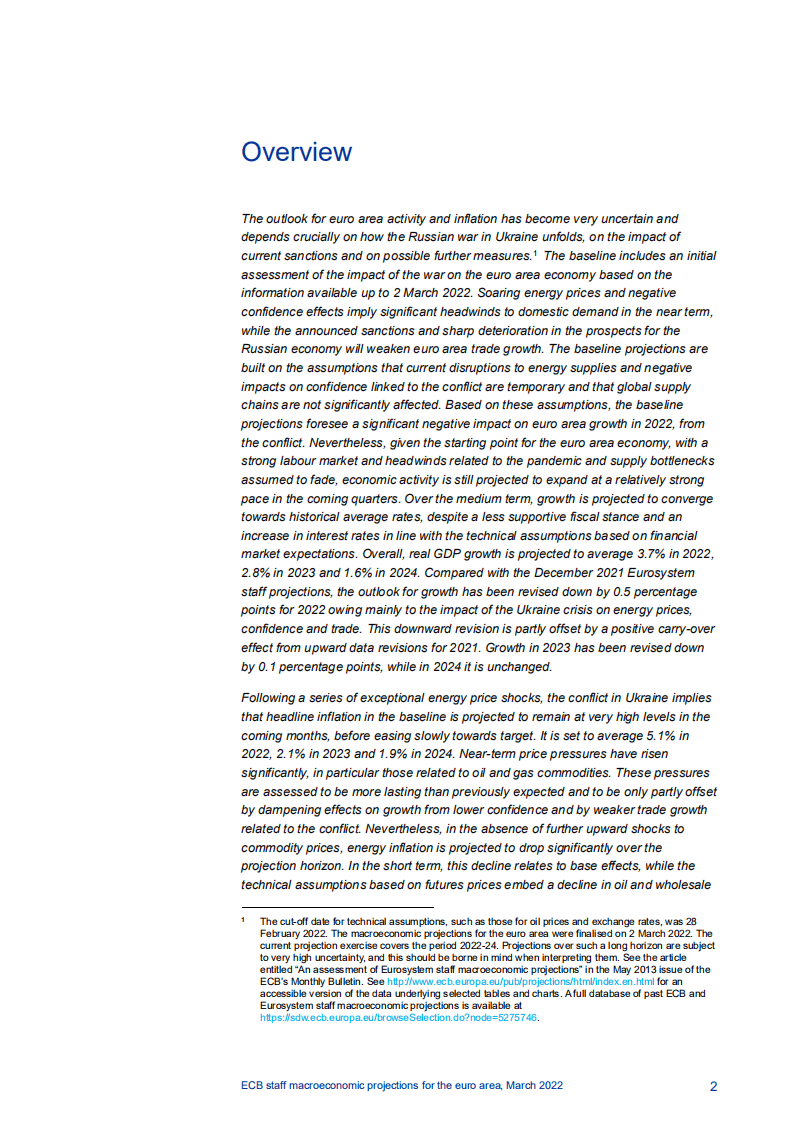 欧洲央行：欧洲央行关于欧元区宏观经济预测（2022年-2024年）（英文版）.pdf 第3页