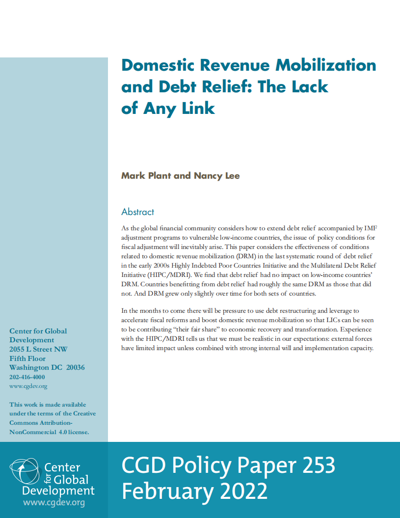 全球发展中心：研究表明对低收入国家债务减免无助于其经济增长（英文版）.pdf 第1页