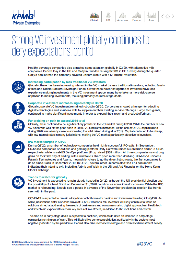 毕马威：2020年第三季度全球风险投资报告（英文版）.pdf 第6页