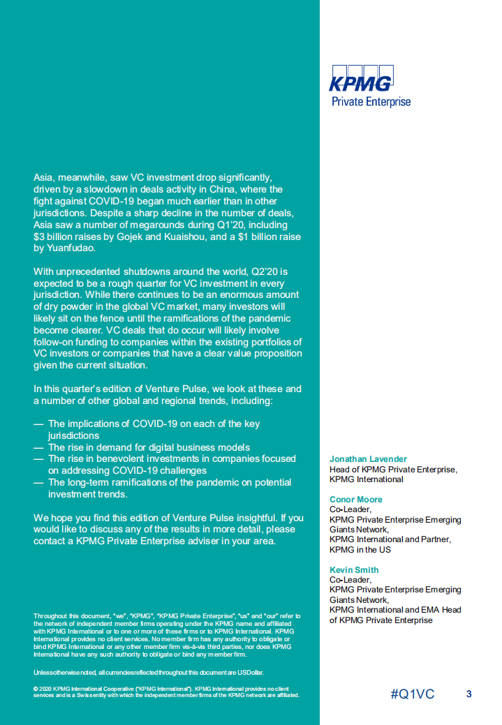 毕马威：2020年第一季度全球风险投资报告（英文版）.pdf 第3页