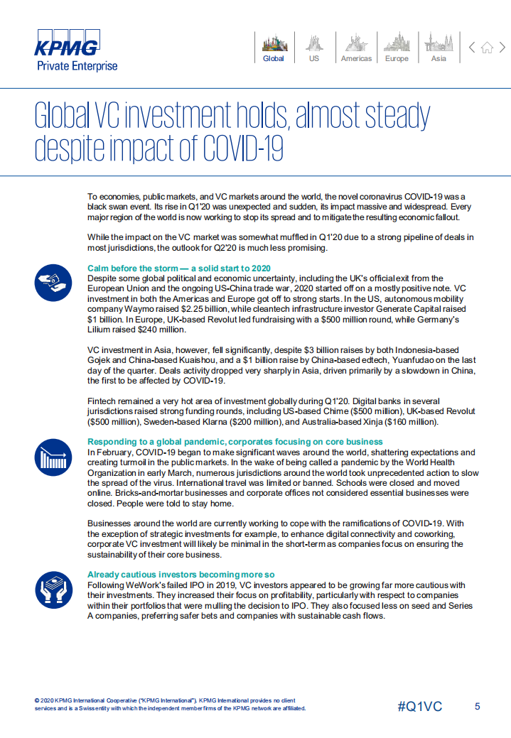 毕马威：2020年第一季度全球风险投资报告（英文版）.pdf 第5页