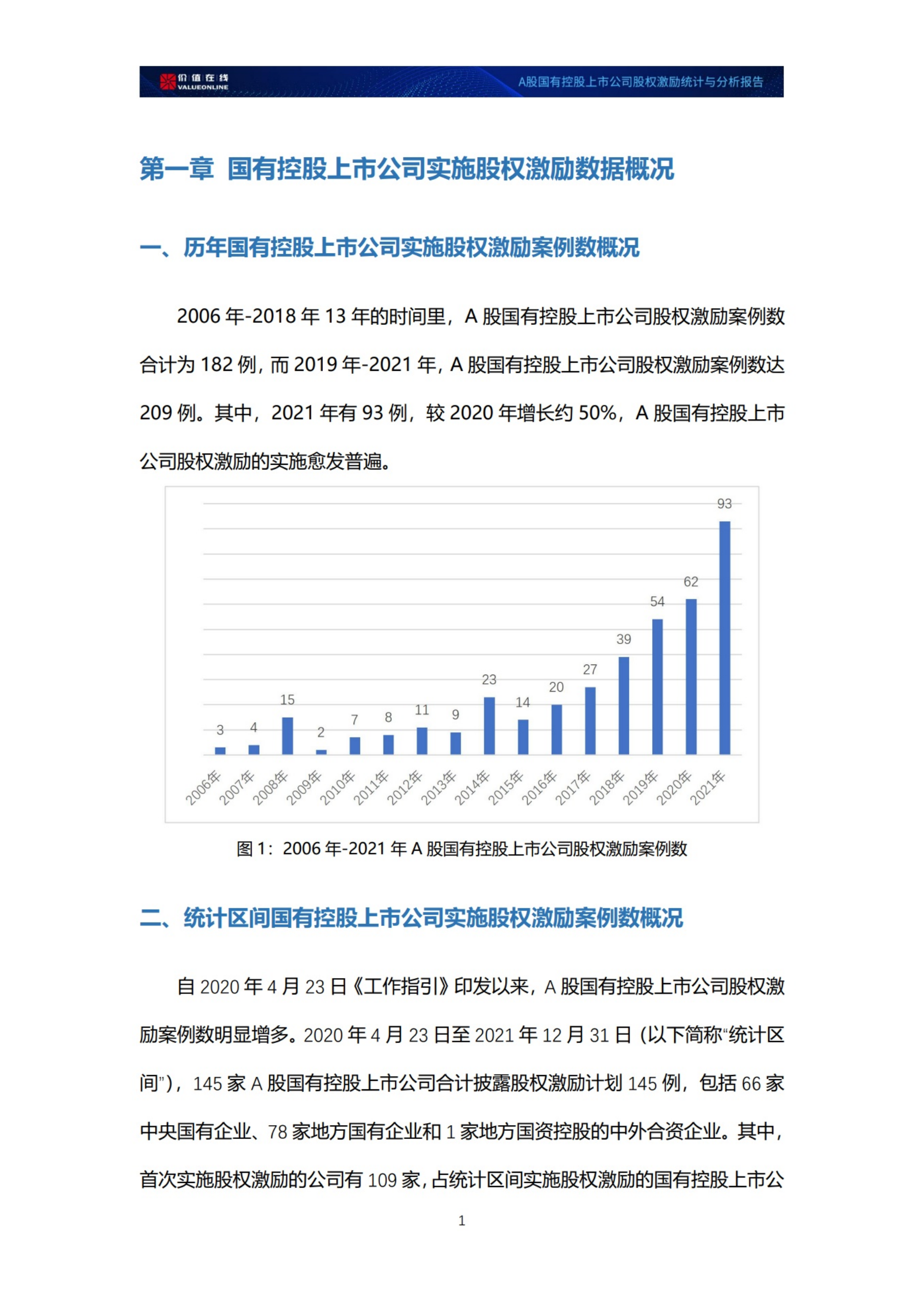 价值在线：A股国有控股上市公司股权激励统计与分析报告（2022）.pdf 第6页