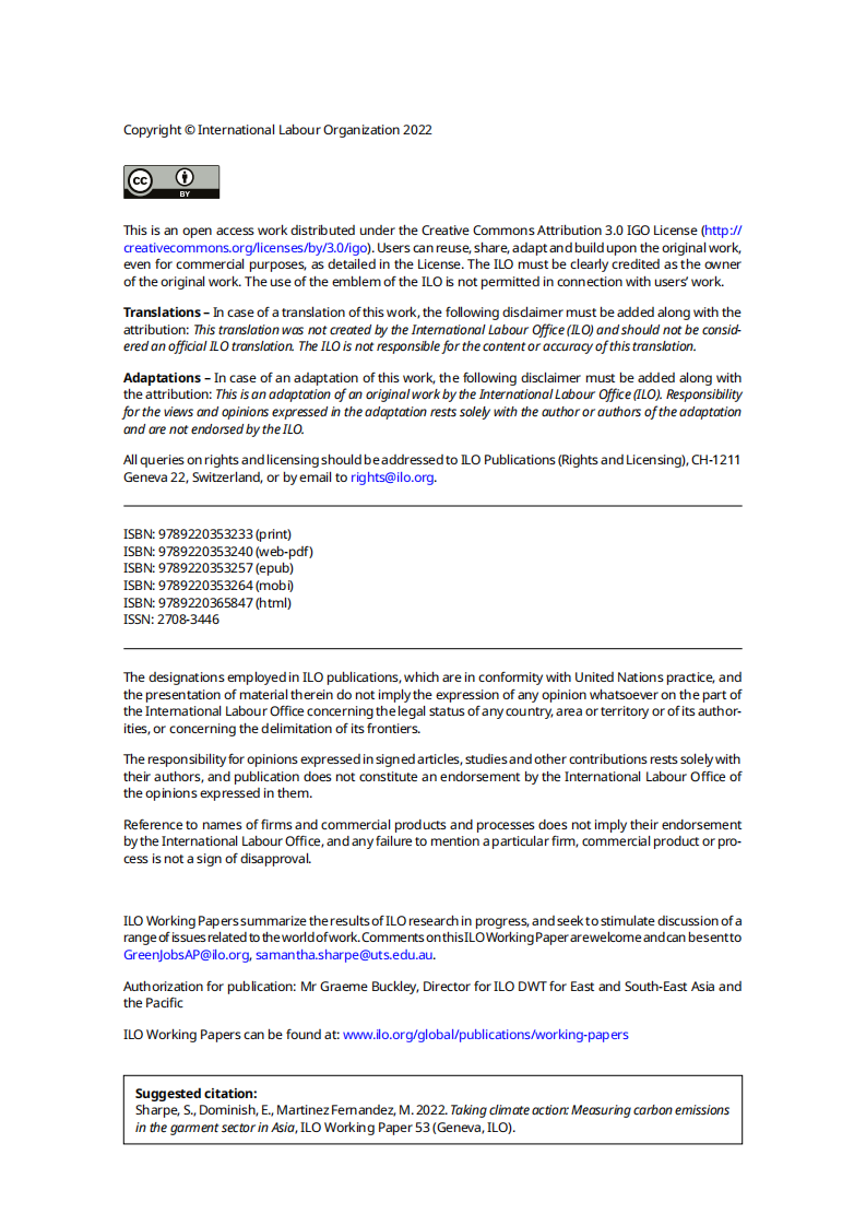 国际劳工组织（ILO）：采取气候行动——测量亚洲服装行业的碳排放（英文版）.pdf 第2页