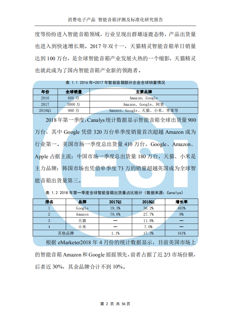中国电子技术标准化研究院：2018消费电子产品智能音箱评测及标准化研究报告.pdf 第6页