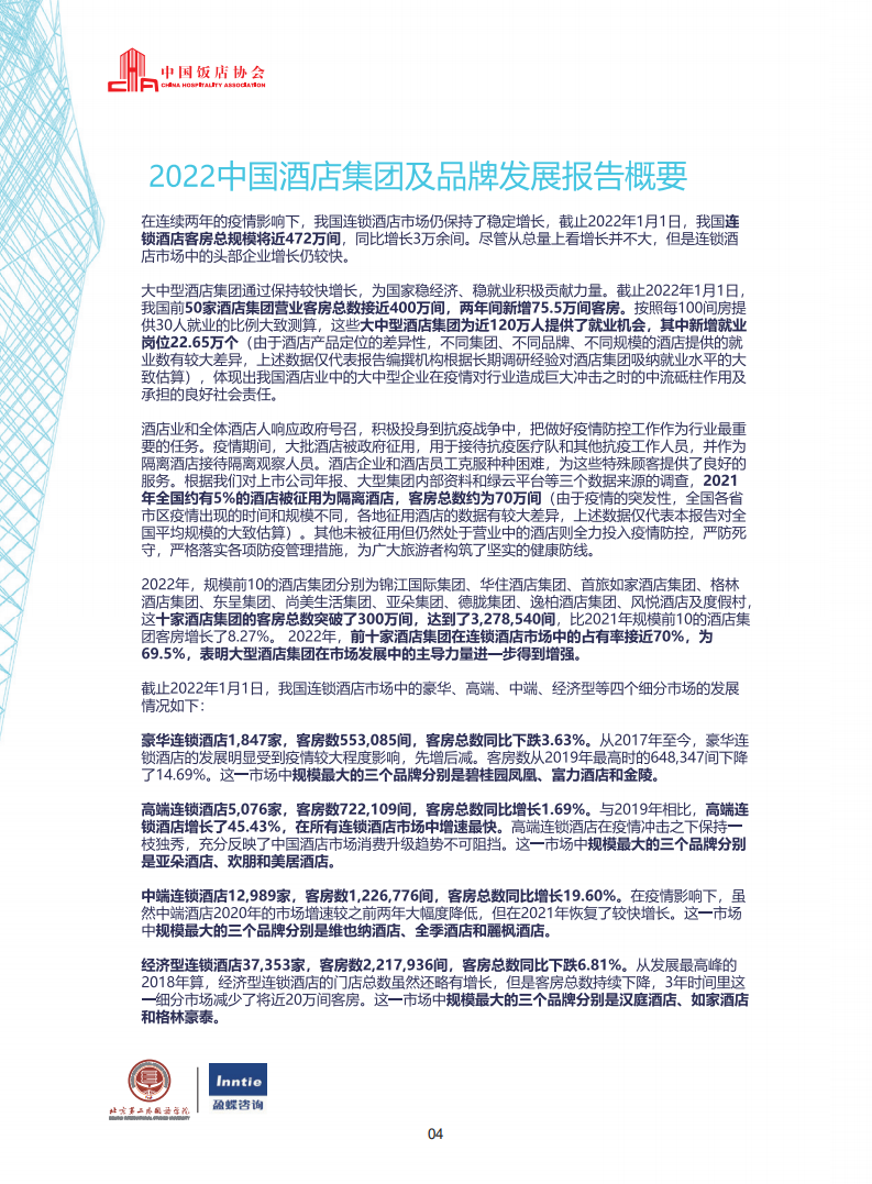 中国饭店协会：2022中国酒店集团及品牌发展报告.pdf 第5页