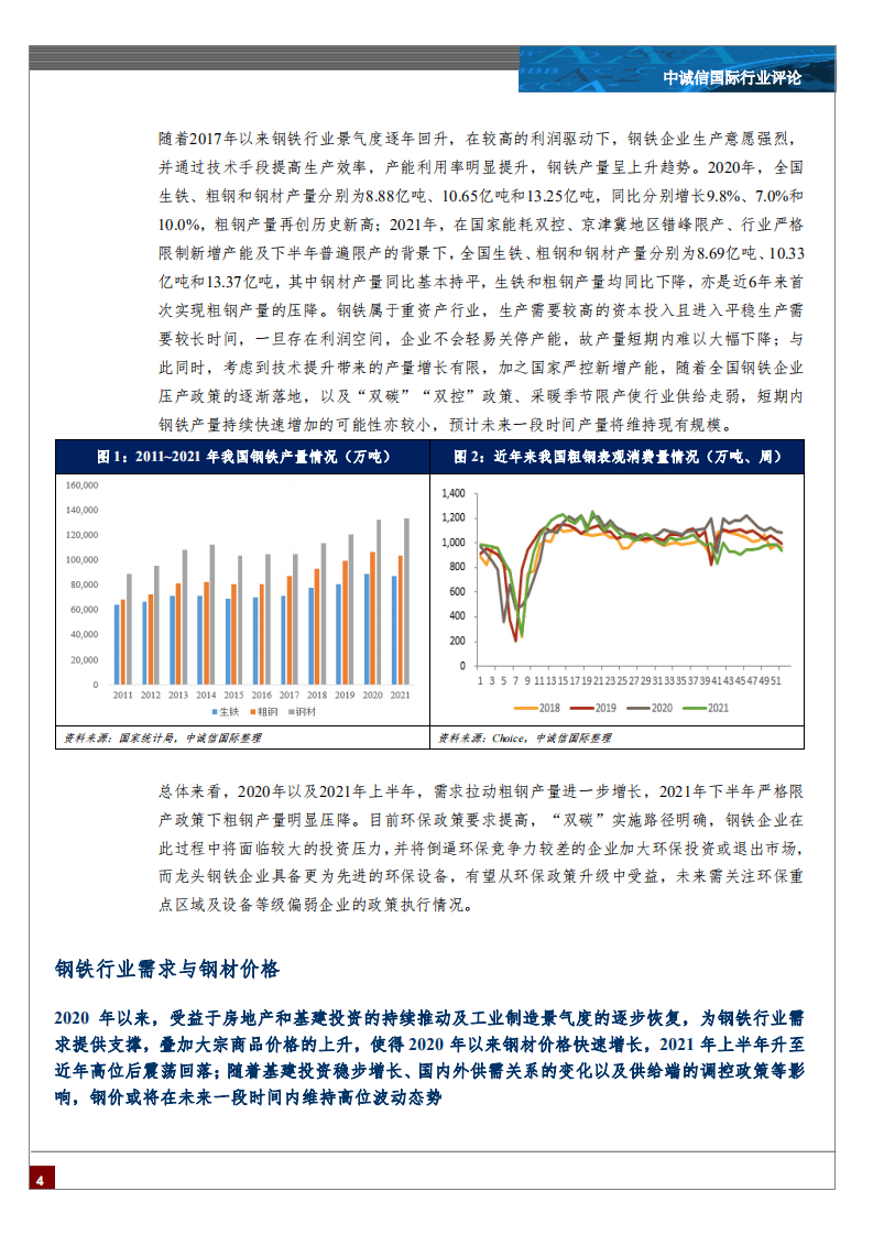 中诚信国际：中国钢铁行业展望，2022年1月.pdf 第4页