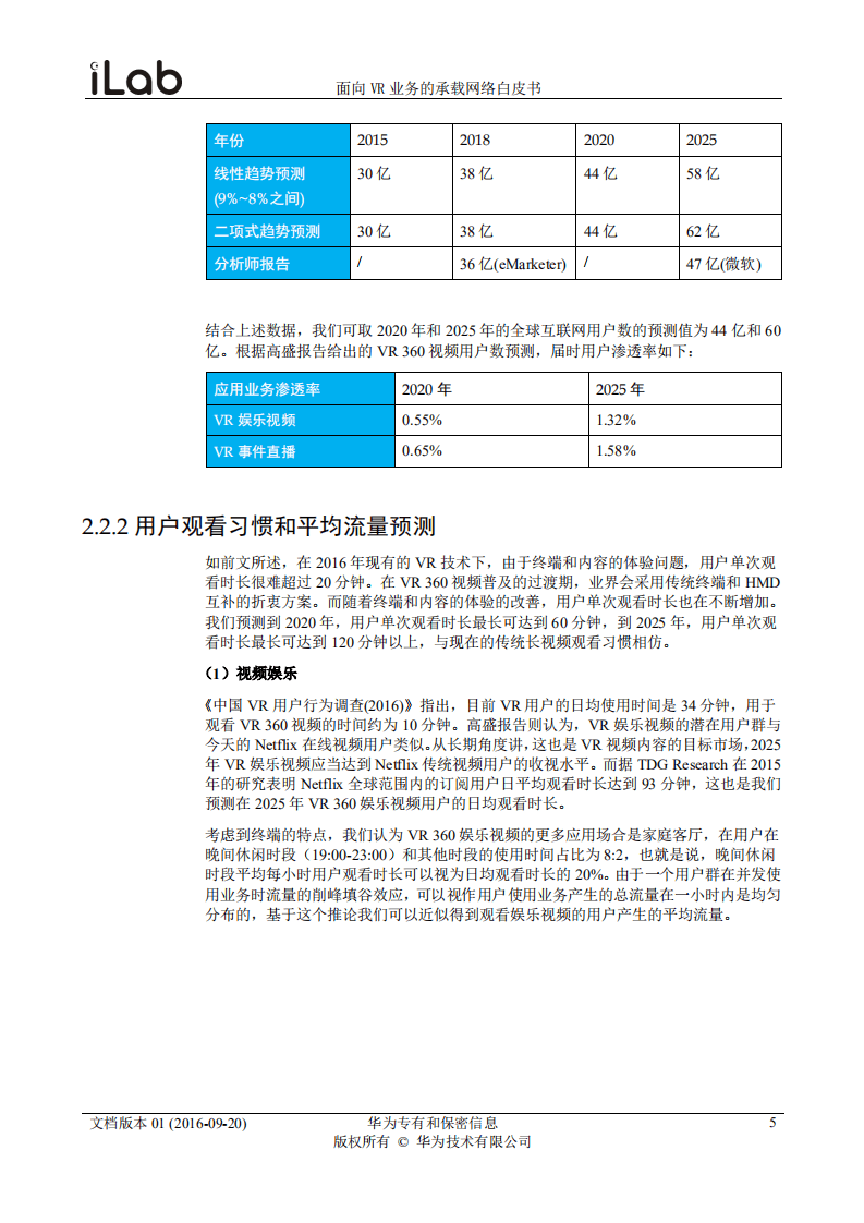 华为：2016面向VR业务的承载网络需求白皮书.pdf 第6页