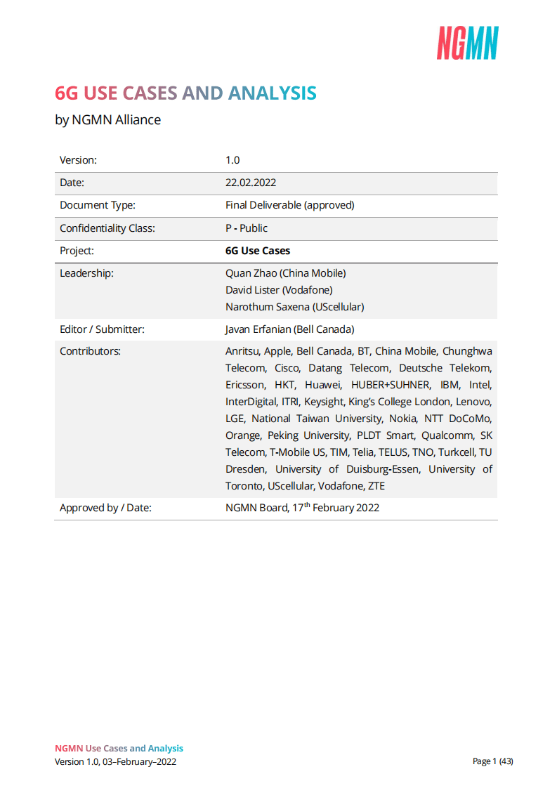 NGMN Alliance：6G应用场景与分析白皮书（英文版）.pdf 第2页