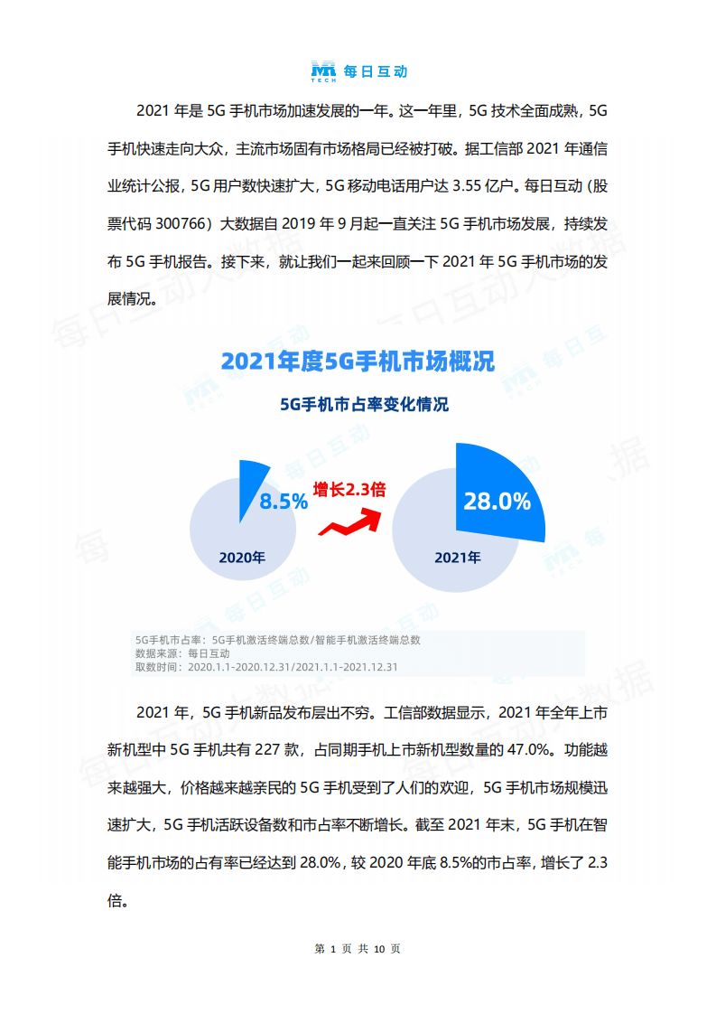 每日互动：2021年度5G智能手机报告.pdf 第3页