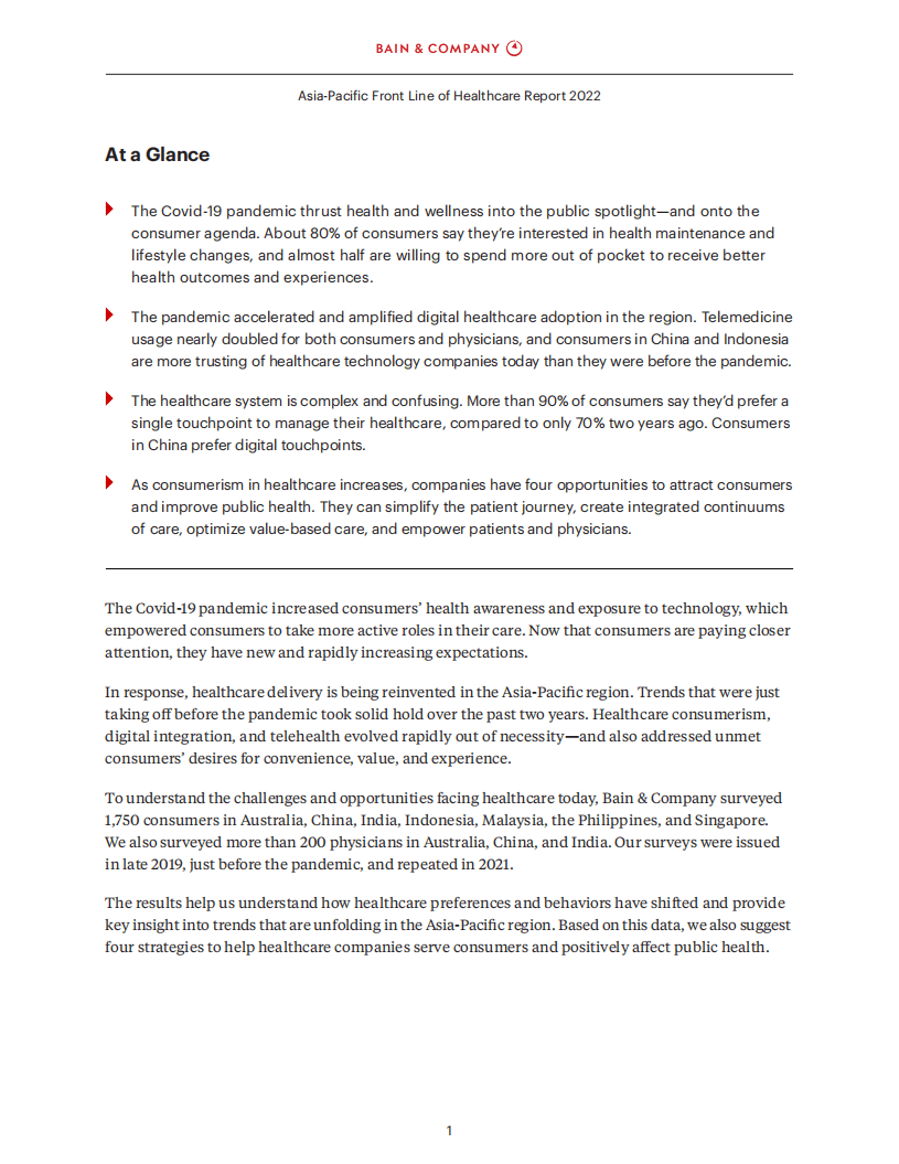 贝恩：2022年亚太区一线医疗健康行业报告.pdf 第2页