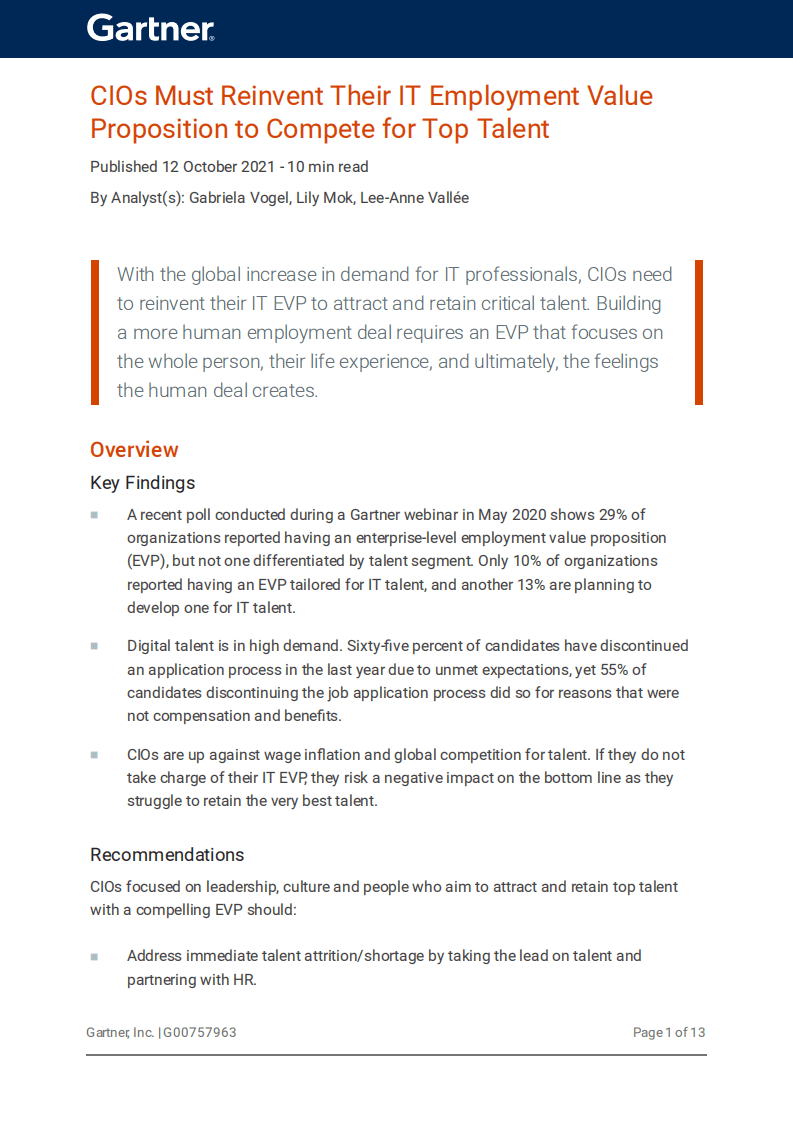 gartner：首席信息官必须重塑其IT就业价值主张，以争夺顶尖人才（英文版）.pdf 第2页