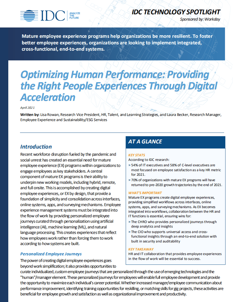 IDC：加速数字化转型提供良好员工体验（英文版）.pdf 第1页