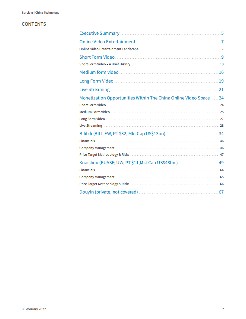 巴克莱：中国视频行业报告：繁荣后的未来尚不明朗（英文版）.pdf 第2页