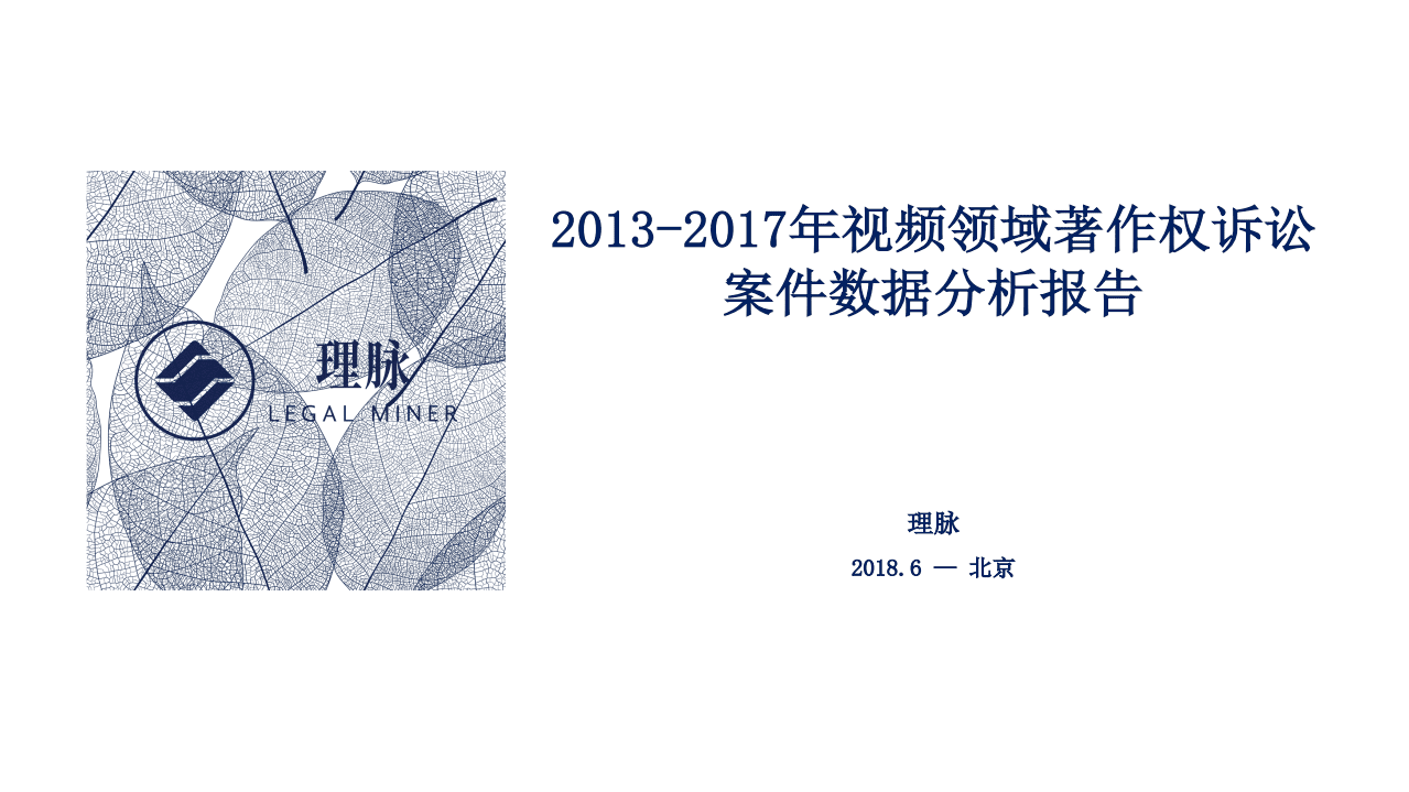 理脉：2013-2017年视频领域著作权诉讼案件数据分析报告.pdf 第1页