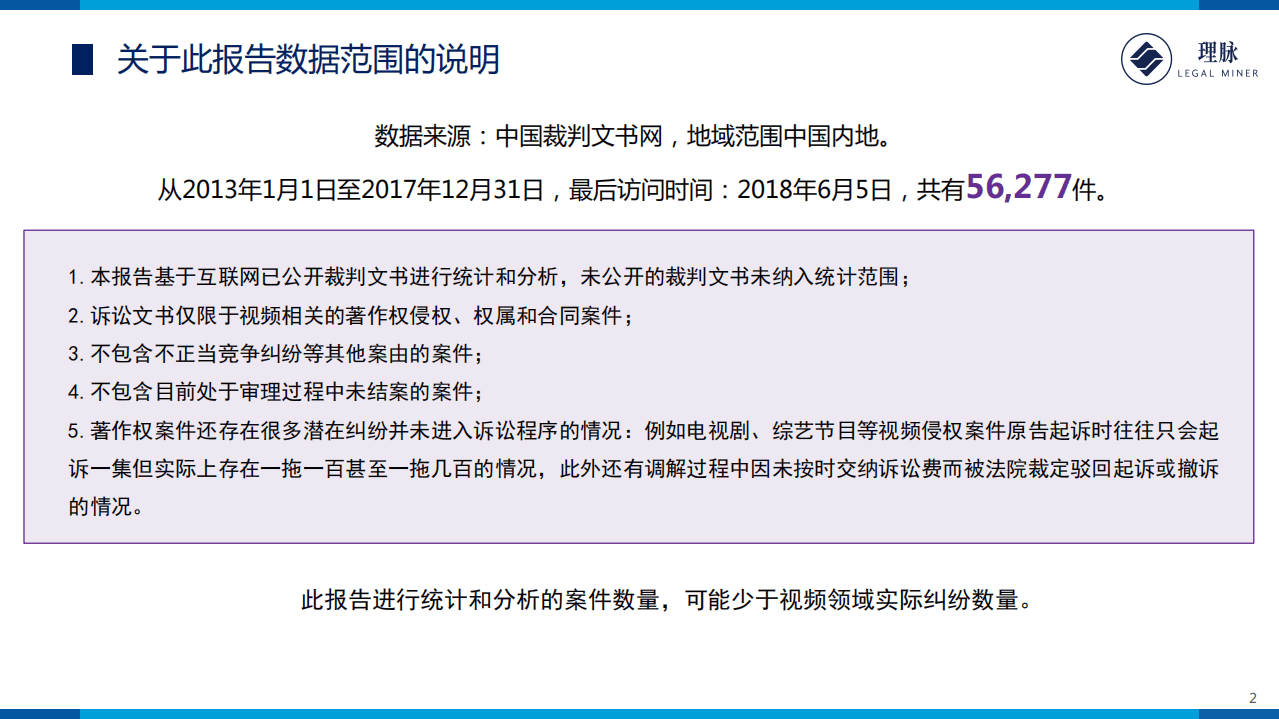 理脉：2013-2017年视频领域著作权诉讼案件数据分析报告.pdf 第2页