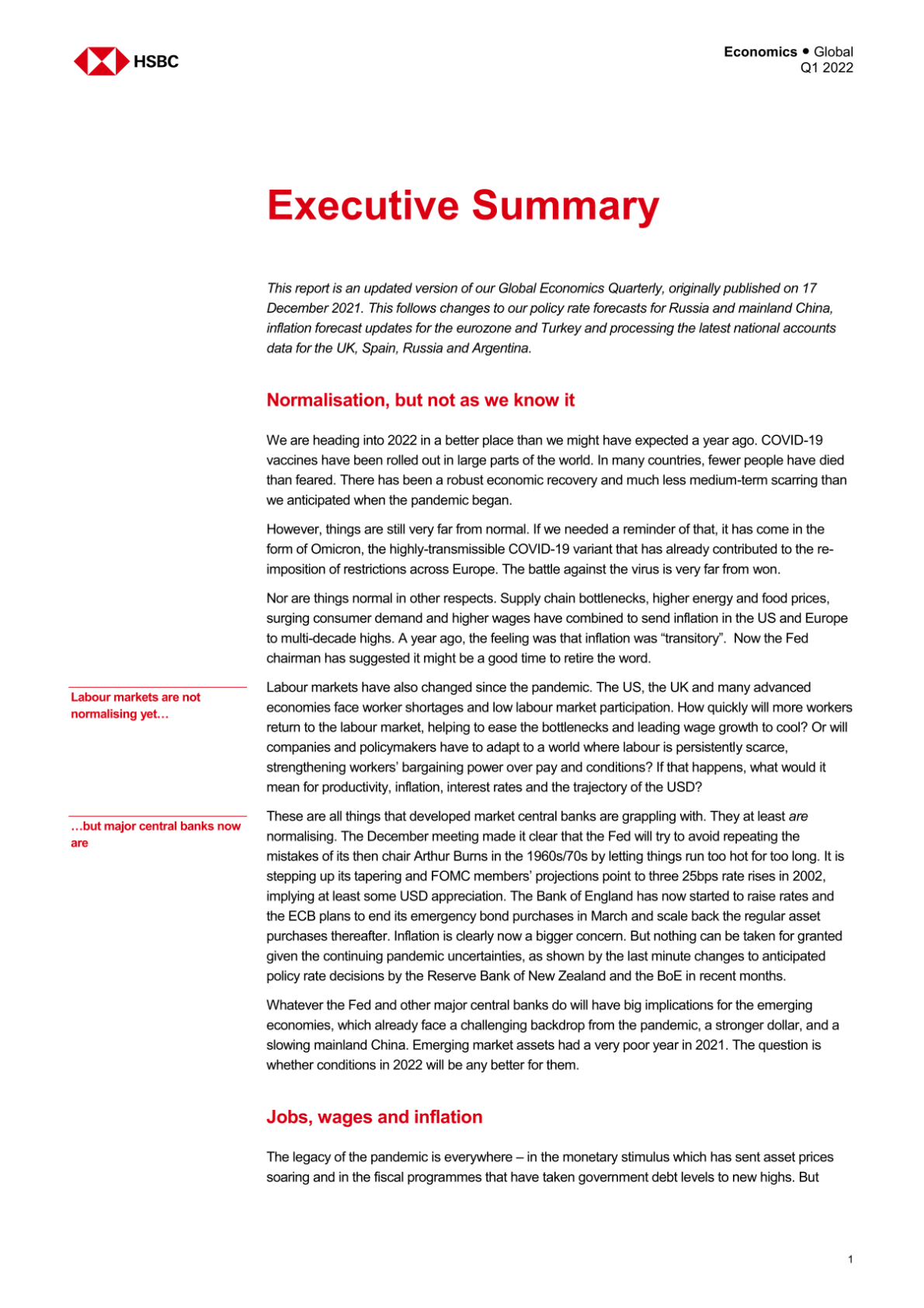 HSBC：2022年Q1全球宏观经济展望（英文版）.pdf 第2页