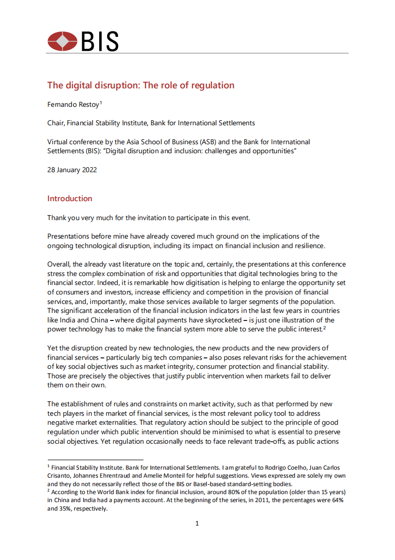 BIS金融稳定研究院：数字上的颠覆：监管的作用（中英文）.pdf 第1页