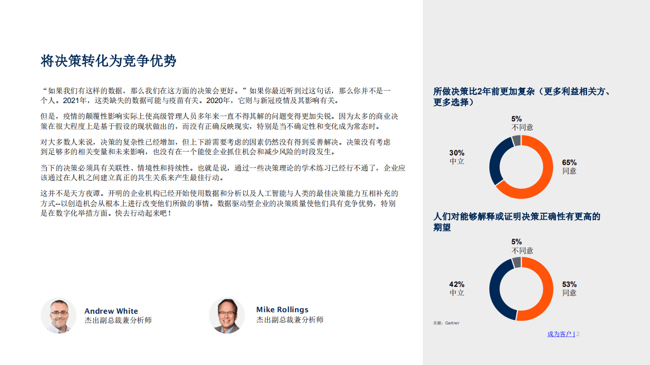 Gartner：未来决策：领导者如何优先排序人、机器、 数据及分析以获得竞争优势.pdf 第2页