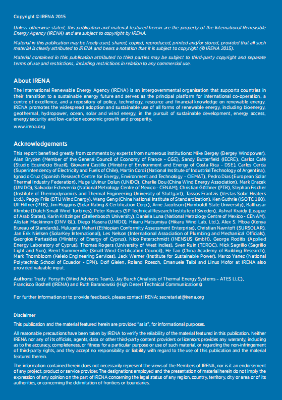 IRENA：2015太阳能热水器报告-可再生能源技术的高质量基础设施（英文版）.pdf 第2页