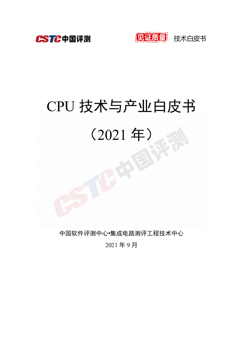 中国评测：2021年CPU技术与产业白皮书.pdf 第1页