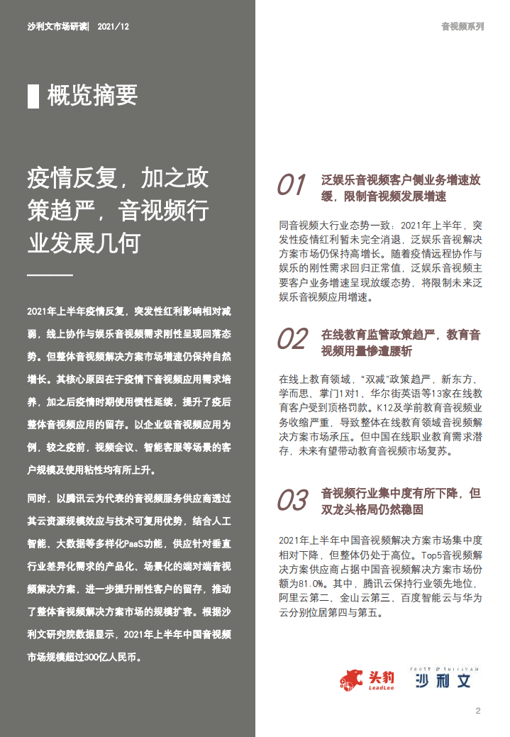 沙利文：2021上半年中国音视频解决方案系列追踪报告.pdf 第2页