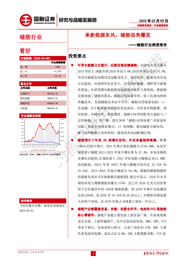 储能行业深度报告：承新能源东风，储能迎来爆发-220309.pdf 第1页