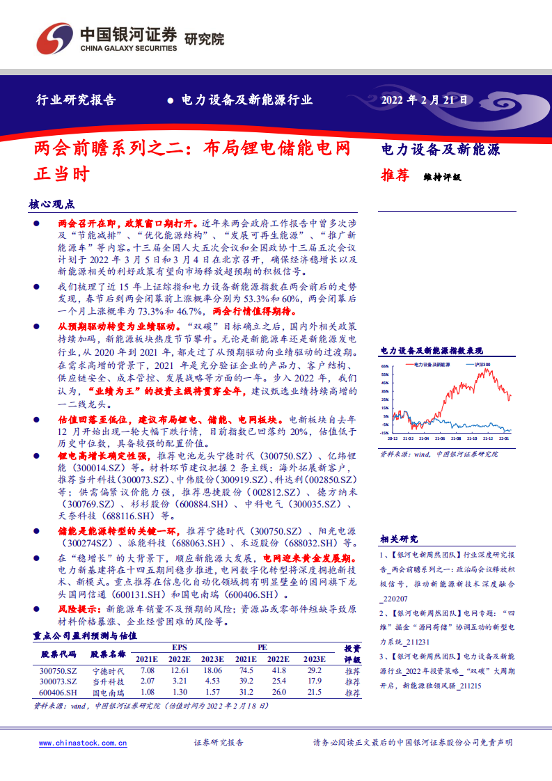 电力设备及新能源行业两会前瞻系列之二：布局锂电储能电网正当时-220221.pdf 第1页