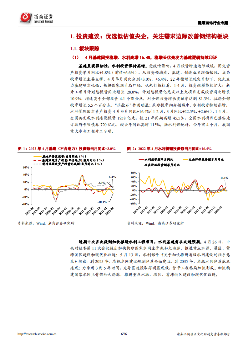 建筑装饰行业专题报告：水利投资表现强劲，优选低估值央企、关注基本面边际改善板块-220518.pdf 第6页