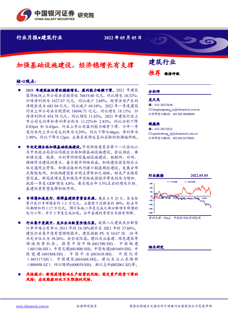 建筑行业：加强基础设施建设，经济稳增长有支撑-220505.pdf 第1页