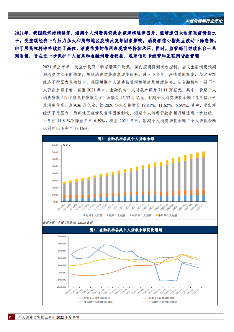 金融行业个人消费类贷款证券化2022年度展望：个人消费类贷款ABS产品发行规模企稳回升，后疫情时代产品表现或将进一步分化-20220317.pdf 第2页