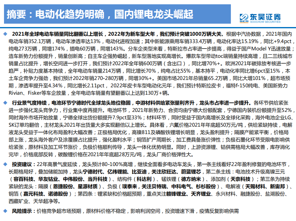 2021年电动车行业数据总结：电动化趋势明确，国内锂电龙头崛起-220304.pdf 第2页