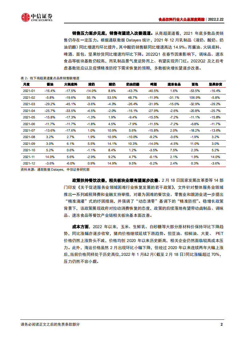食品饮料行业大众品深度跟踪：乳业春节开门红，政策加持关注餐饮产业链-220222.pdf 第6页